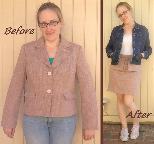 Tweed Peplum Skirt - Before & After