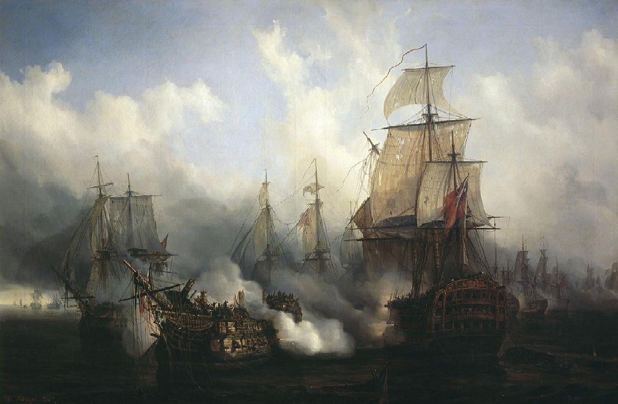 Batalla de Trafalgar. Obra de Auguste Mayer. 1836