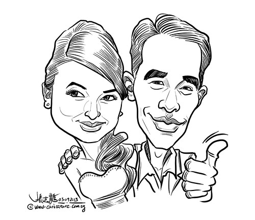 couple digital caricature sketch 03092013
