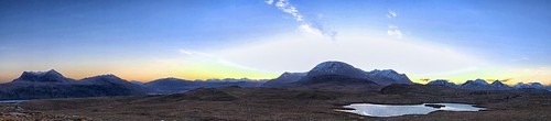 Wester Ross Dawn Panorama by jimlaide