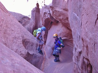 Byron and Erin Setting a Multi-Stage Rappel