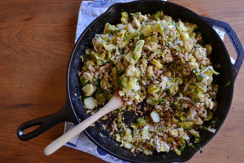 farro, brussel sprout, and potato bake | things i made today