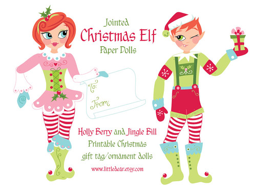 Jointed Christmas elf paper dolls!