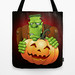 #Frankenstein #Monster #Cartoon with #Pumpkin #Tote #Bag