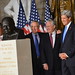 Secretary Kerry Poses for a Photo With Senate and House Leaders at the Dedication of a Bust of Winston Churchill