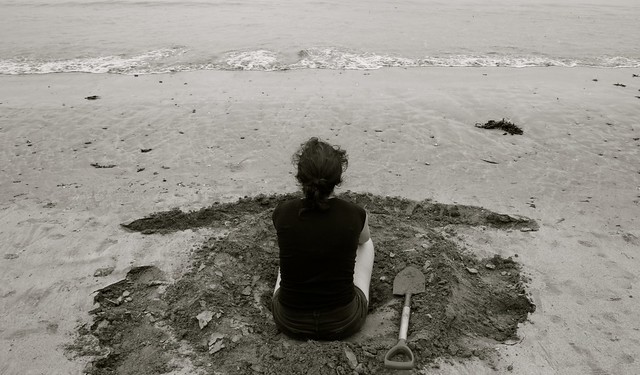 Thinking on the beach