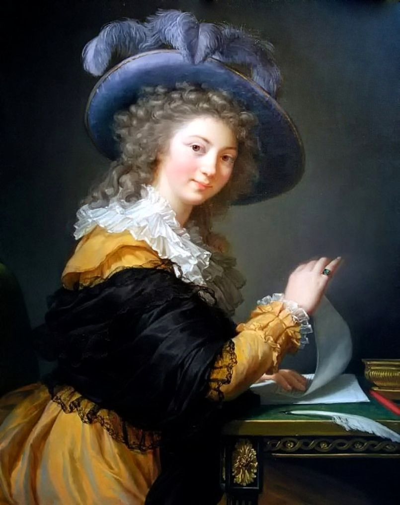 Lady Folding a Letter by Élisabeth Vigée-Lebrun, 1784