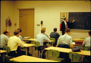 Professor J.L. Rhodes of Aerospace Engineering lectures class