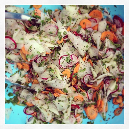 Kohlrabi, carrot & radish salad. Complete!
