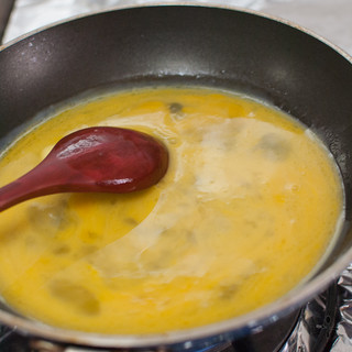 scrambled eggs in the making
