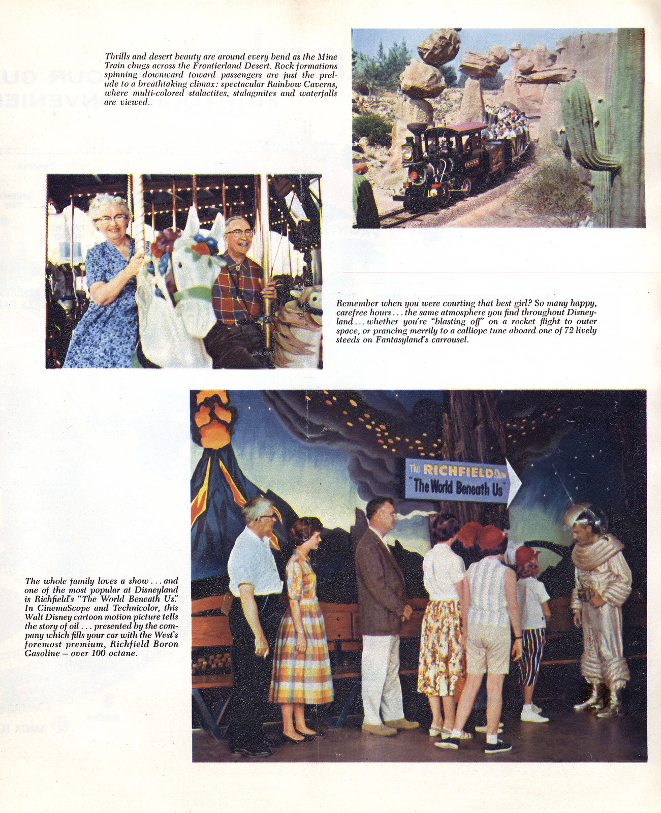 1959 Disneyland Summer Newspaper supplement 09 - Mine Train Through Nature's Wonderland, King Arthur's Carrousel, Richfield's The World Beneath Us