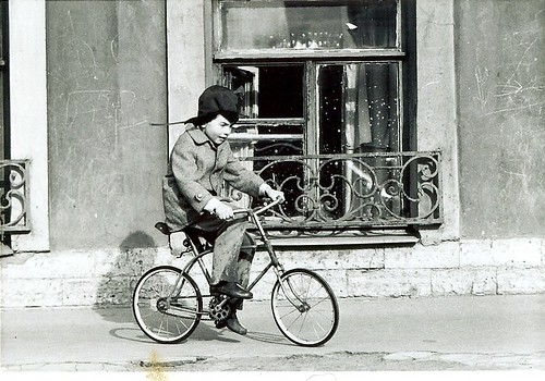 Russian child on bike