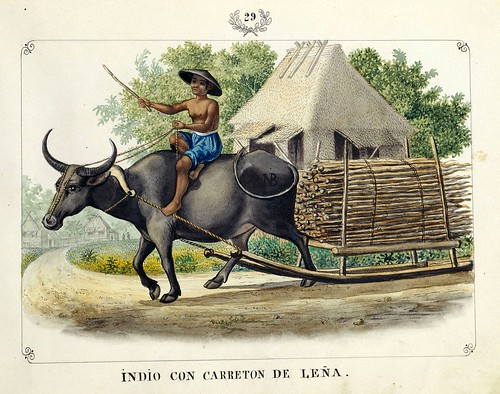 004-INDIO CON CARRETON DE LEÑA-Vistas de las Yslas Filipinas y Trages…1847-J.H. Lozano- Biblioteca Digital Hispánica