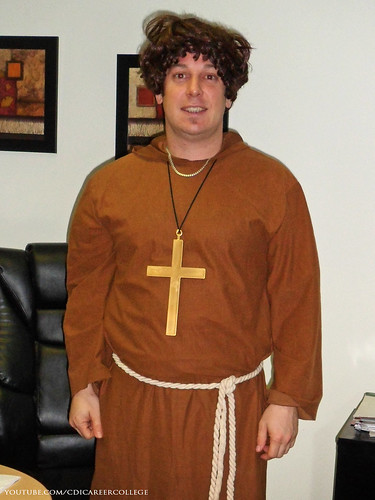 CDI College Laval Campus Halloween Costumes and Decoration Themes - Monk with the Cross