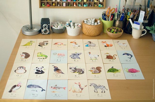 Full set of alphabet animals