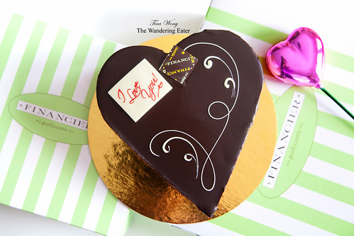 Large heart-shaped Passion Au Chocolat cake