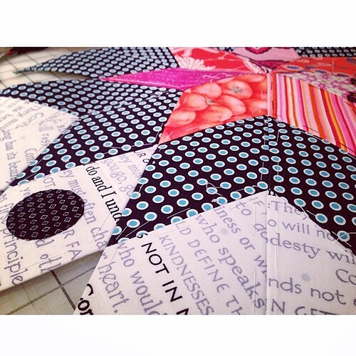 new details! #sevenpointstar #epp #patchwork #sew #sewing