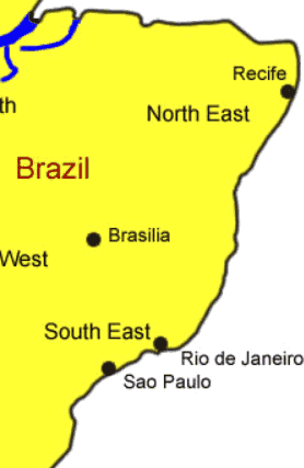 Map Brazil Coffee plantations