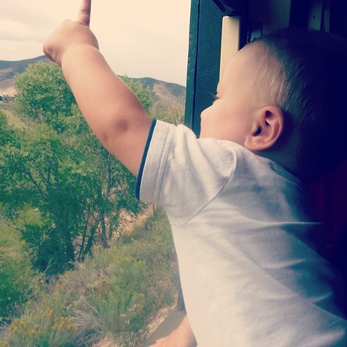 Dangee baby loved the train #griswaldstaycation2013