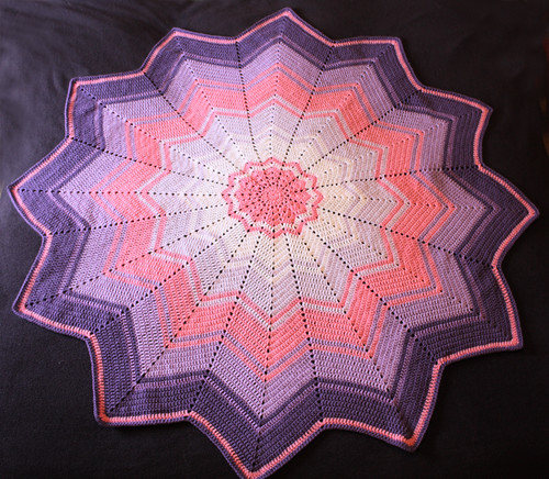 Pink rainbow ripple blanket