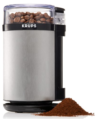 KRUPS GX4100 Electric Spice Herbs and Coffee Grinder with Stainless Steel Blades and Housing, 3-Ounce, Gray