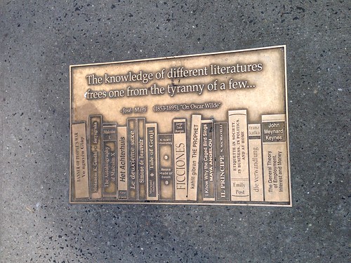Sidewalk plaque, 41st St. (Library Row)