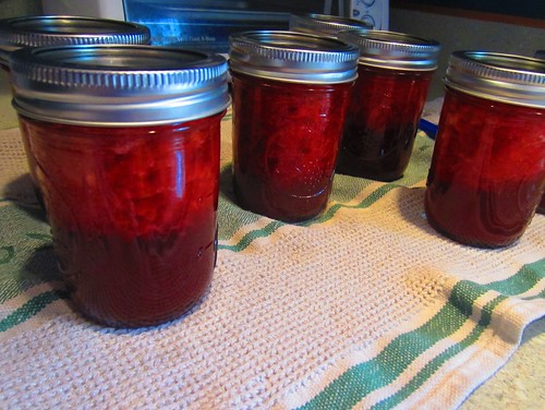 Strawberry jam before shaking