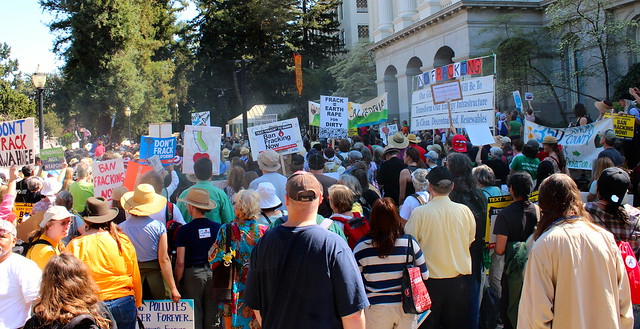 anti-fracking protestors in Sacramento