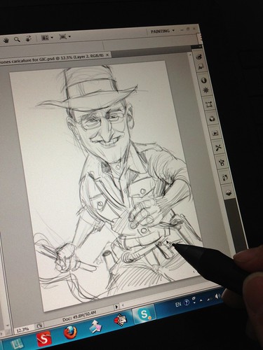 Indiana Jones digital caricature for GIC - sketch