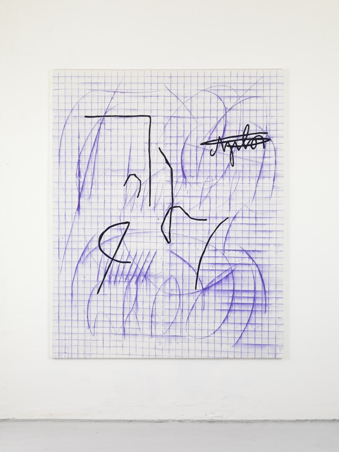 6Jana Schröder, Spontacts, L 11, 2012, 240 x 200 cm, Kopierstift und Öl auf Leinwand