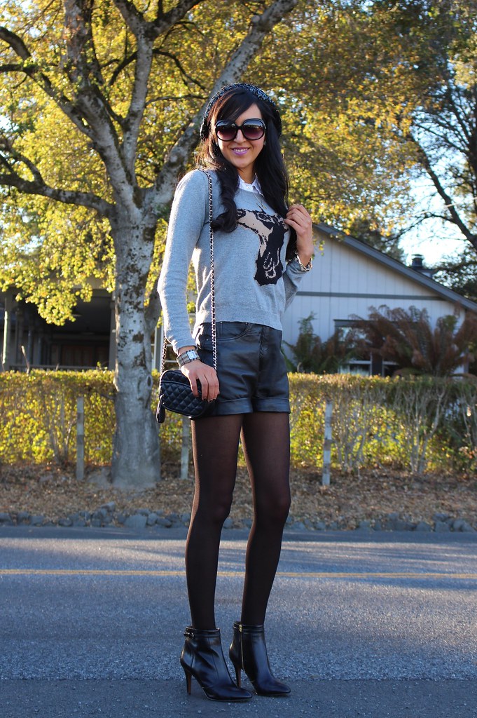 Leather Shorts, Sequin Beret 7
