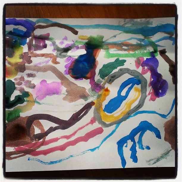 Painting by the resident 3 year old...