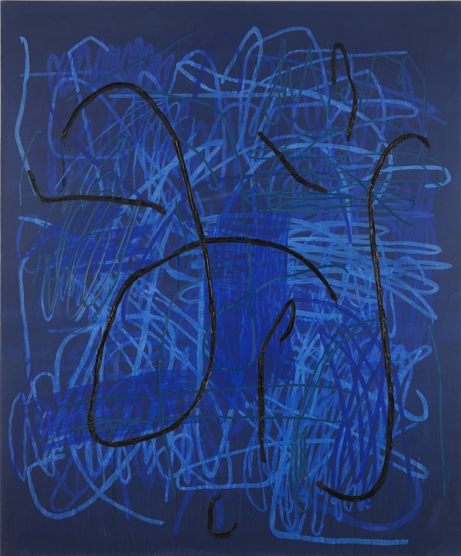 11 Jana Schröder, Spontacts, Ö1, 2012, 240 x 200 cm, Kopierstift und Öl auf Leinwand
