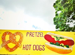 Hand painted DC hot dog stand art