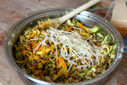Quinoa courgette, Parmesan and turmeric