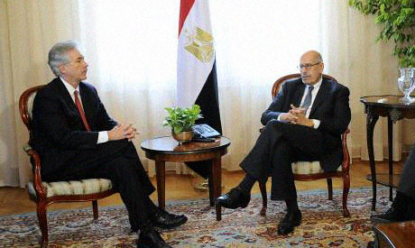 Mediation talks between United States Under Secretary for Middle East Affairs William Burns sits with military-appointed Vice-President Mohamed El-Baradei. by Pan-African News Wire File Photos