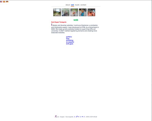 screenshots of kdugan.com before I closed it down