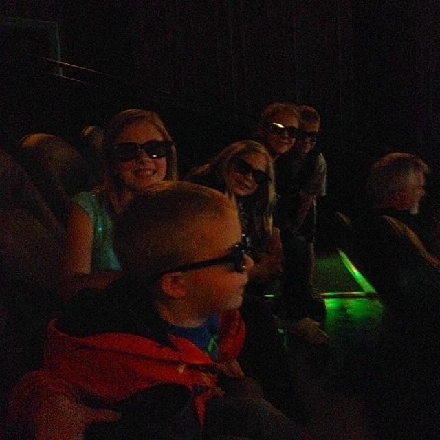 Trent is FINALLY getting to see frozen. Kids have seen it JUST a few times!!  #3D