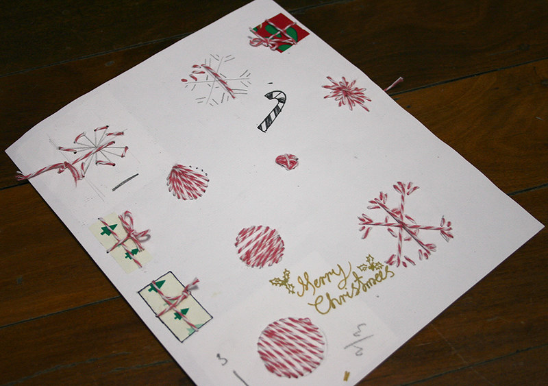 Christmas cards - testing paper