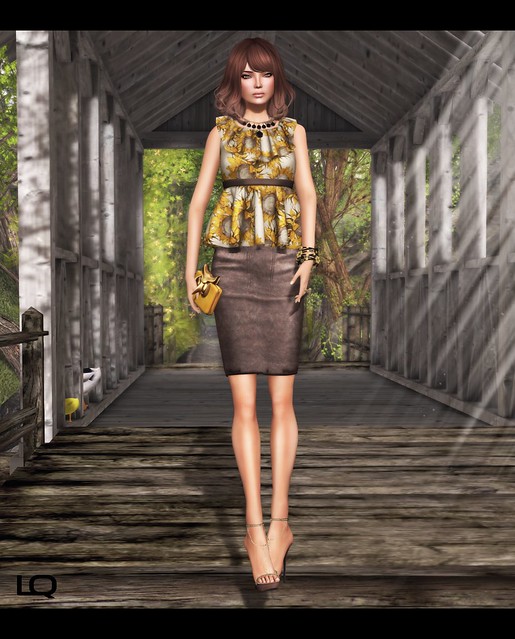 C88 July -The Secret Store - Elsa Ruffle Shirt - Sunflower & Milk Motion Clutch and JD - Lux Soes