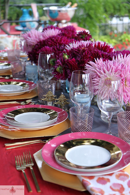 Pink and Turquoise Tablescape