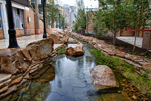 daylighted creek in City Creek Center, LEED-ND silver, Salt Lake City (photo courtesy of City Creek Center)