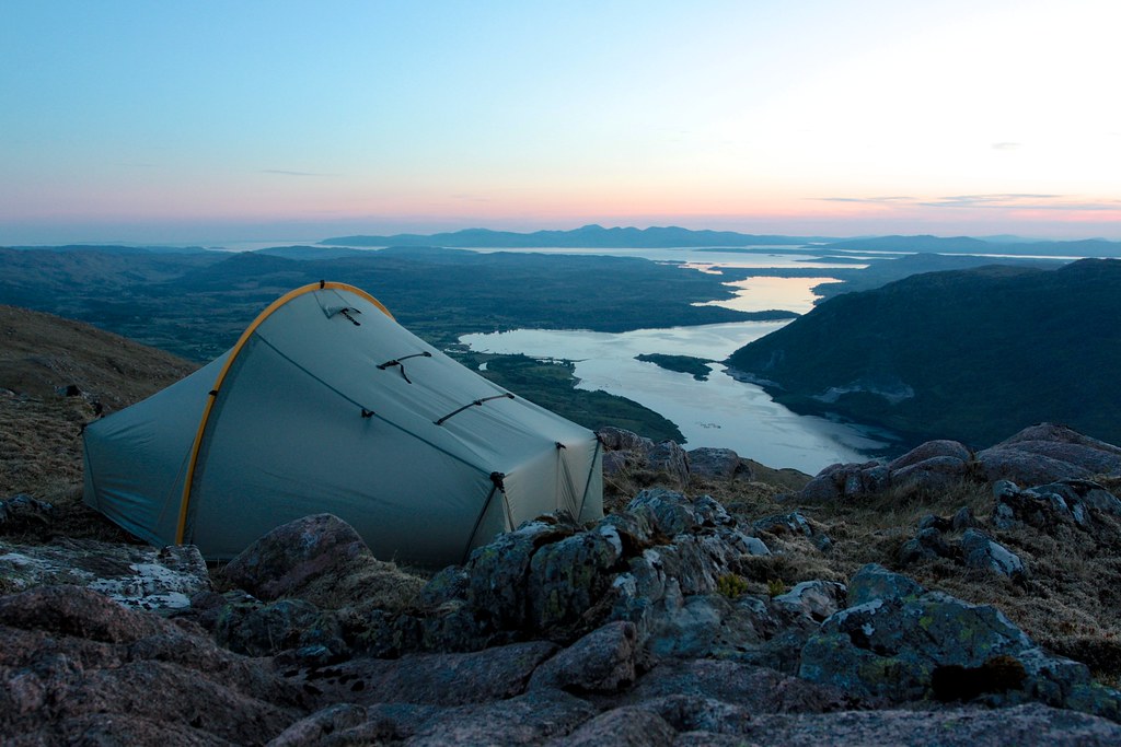 Wild camping with views to Mull
