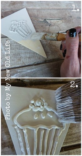 Tutorial bunting cup cake 4