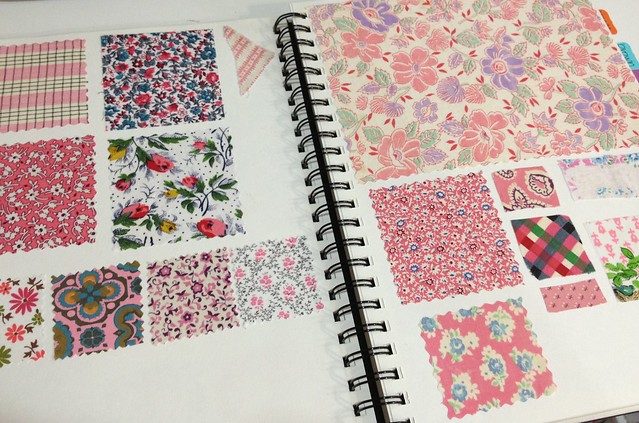 Vintage Fabric Swatch Book Pages