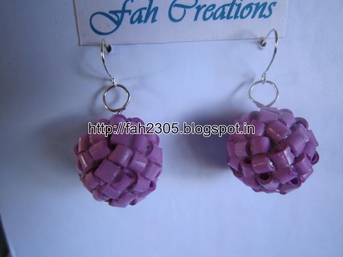 Handmade Jewelry - Paper Quilling Globle Earrings (Purple - H) (1) by fah2305
