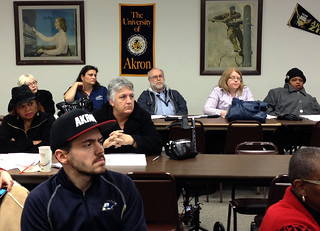 CWA Local 4302 members at University of Akron attend a contract explanation meeting.