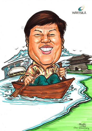 Mr Foo caricature for Wartsila