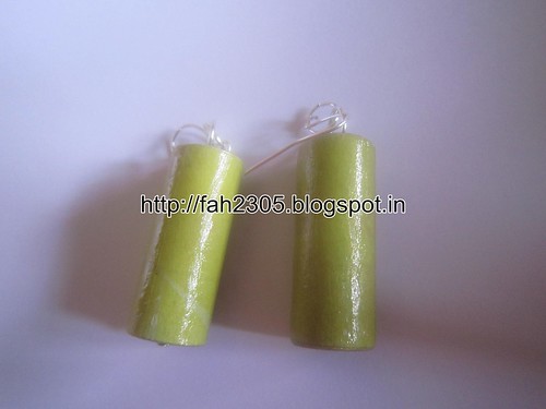 Handmade Jewelry - Rolled Cylinder Paper Earrings (7) by fah2305