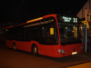 Arriva London (Evobus) MBK1 on Route 313, Chingford Station